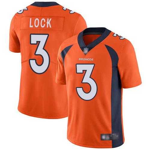 Denver Broncos Limited Youth Orange Drew Lock Home Jersey #3 Vapor Untouchable NFL Football